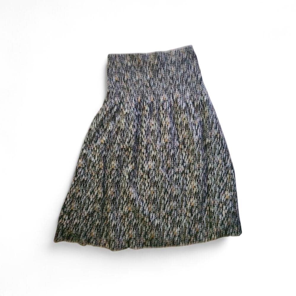 Rails Selena Black Mini Floral Midi Skirt L Lined Pull On Elastic Waist Gathered